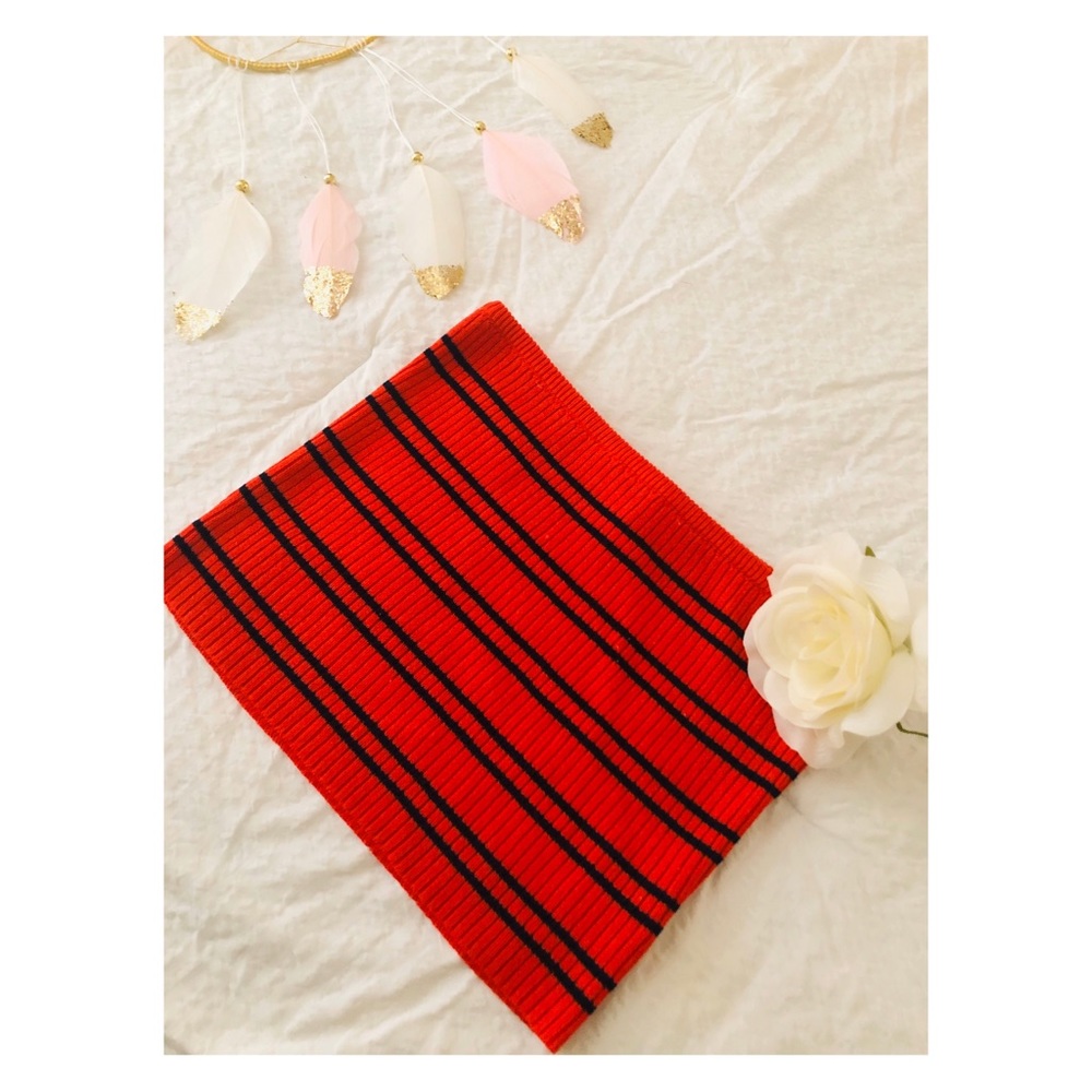 Orange / Blue Tube Crop Top